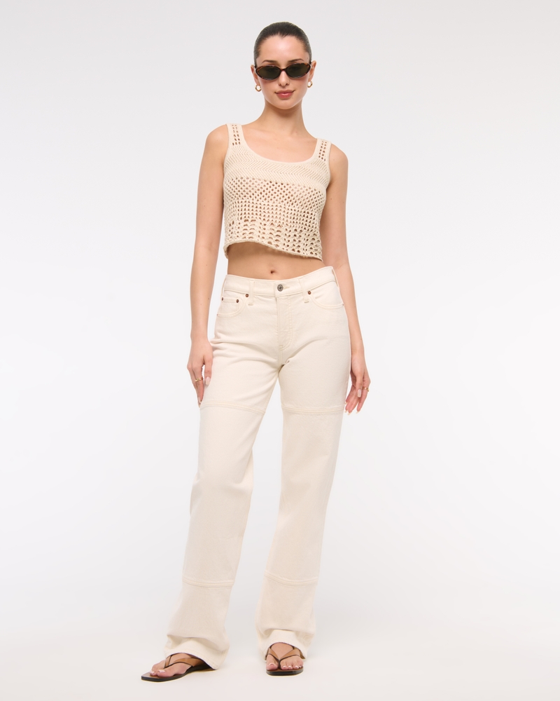 Open-Stitch Lurex Sweater Tank(vanilla shimmer,XXS)