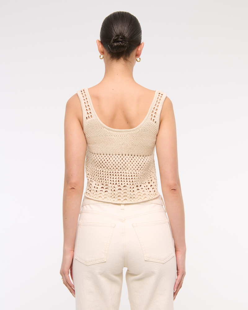 Open-Stitch Lurex Sweater Tank(vanilla shimmer,XXS)