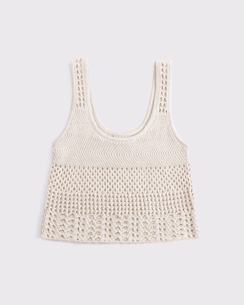 Open-Stitch Lurex Sweater Tank(vanilla shimmer,XXS)