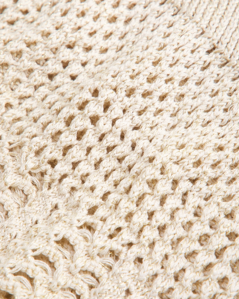Open-Stitch Lurex Sweater Tank(vanilla shimmer,XXS)