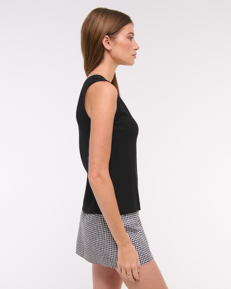 V-Neck Cutaway Sweater Vest(black,XXS)