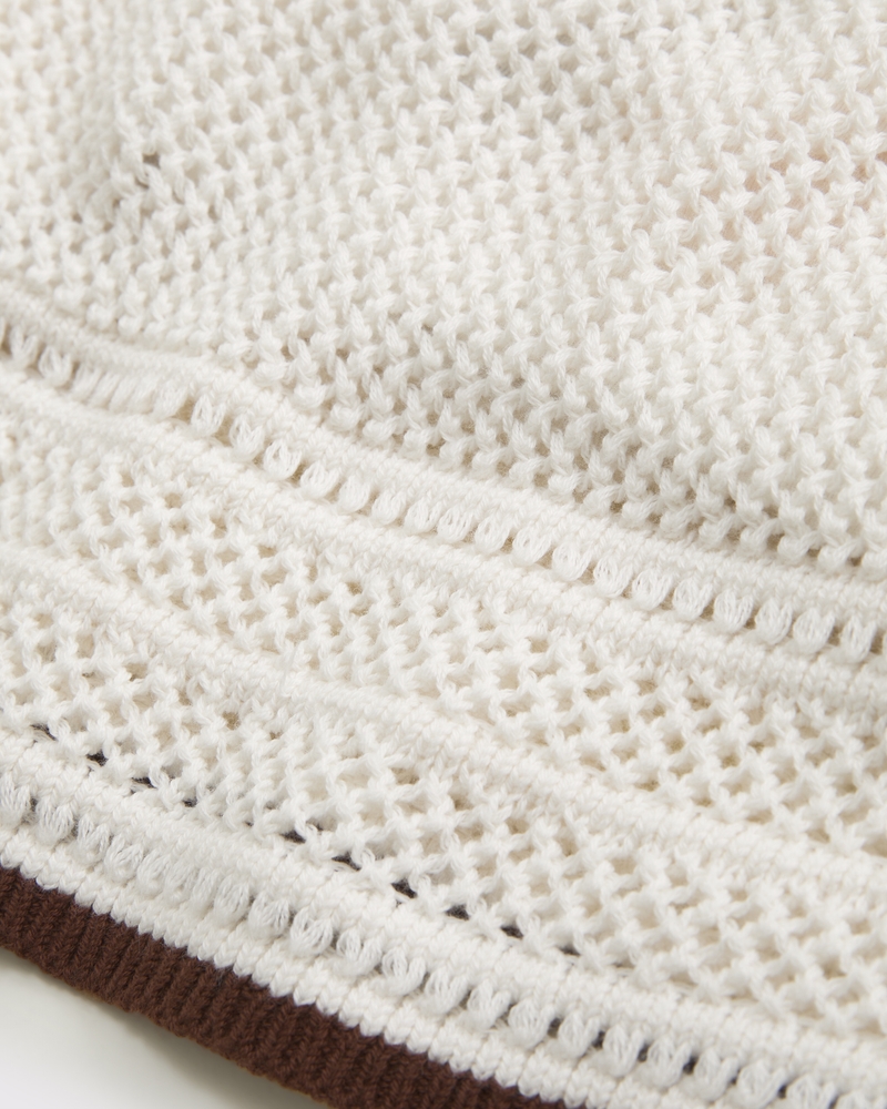 Square Neck Crochet-Style Bra Top(cream,XXS)