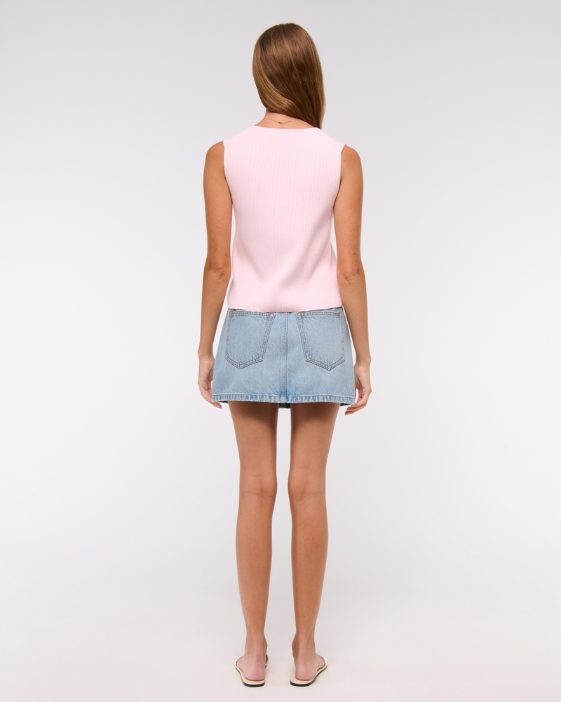 Tie-Front V-Neck Sweater Vest(light pink,XXS)