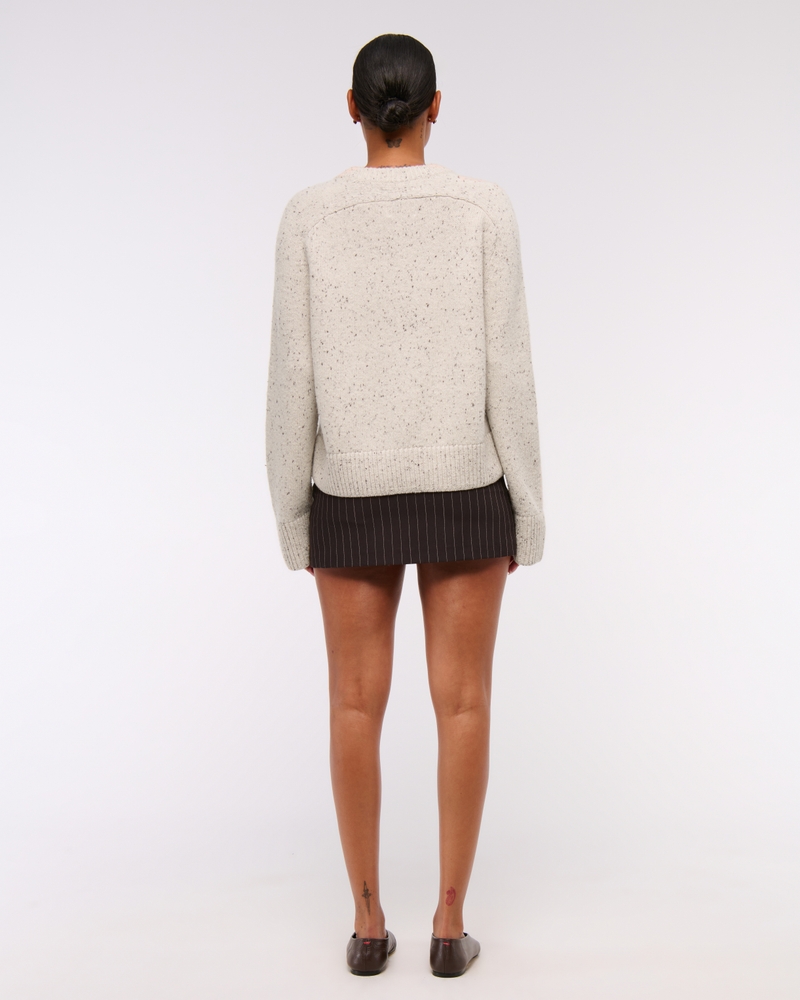 The A&F Madeline Eyelash Crew Sweater(cream,XXS)
