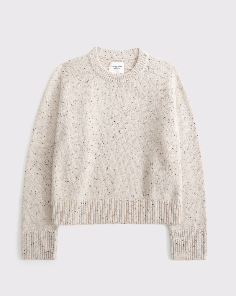The A&F Madeline Eyelash Crew Sweater(cream,XXS)