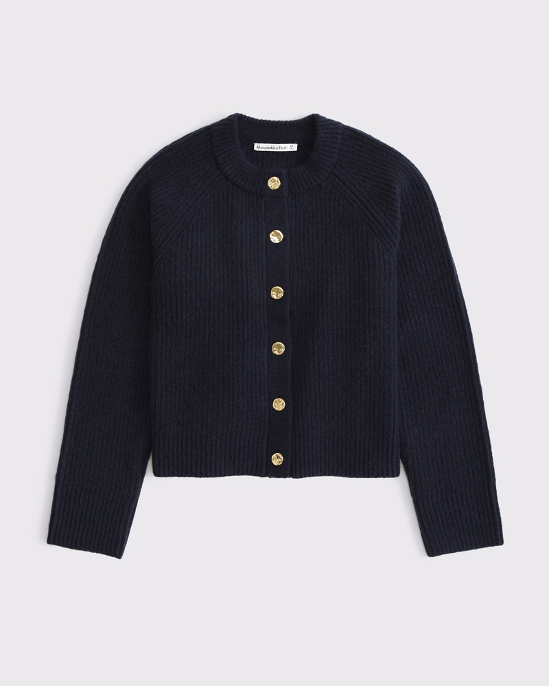 Ribbed Crew Cardigan
