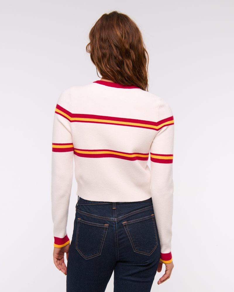 Kansas City Chiefs Shrunken Cardigan(cream - chiefs,XXS)