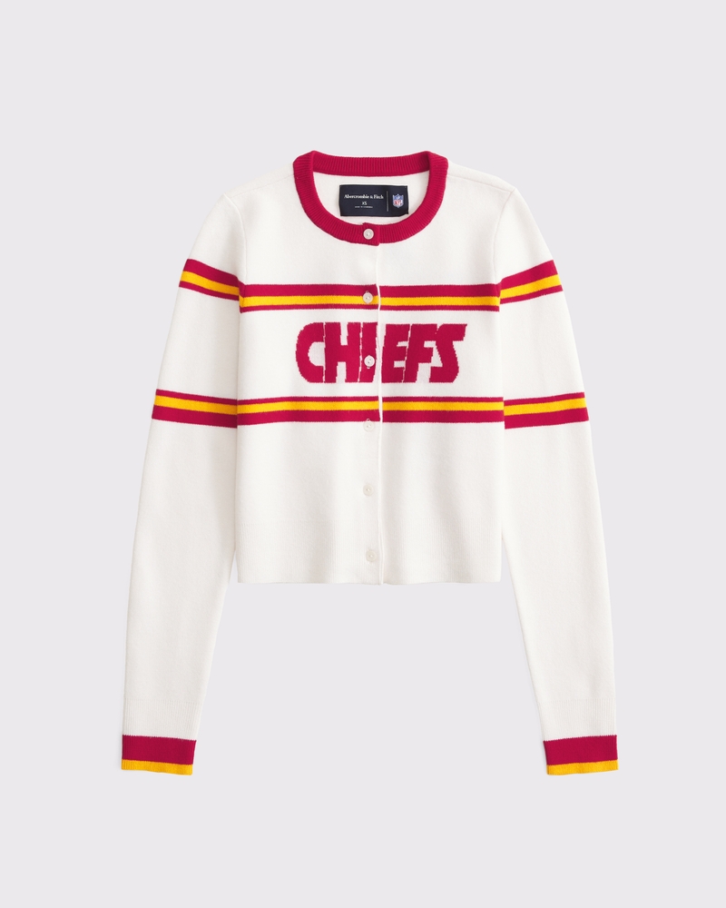 Kansas City Chiefs Shrunken Cardigan(cream - chiefs,XXS)