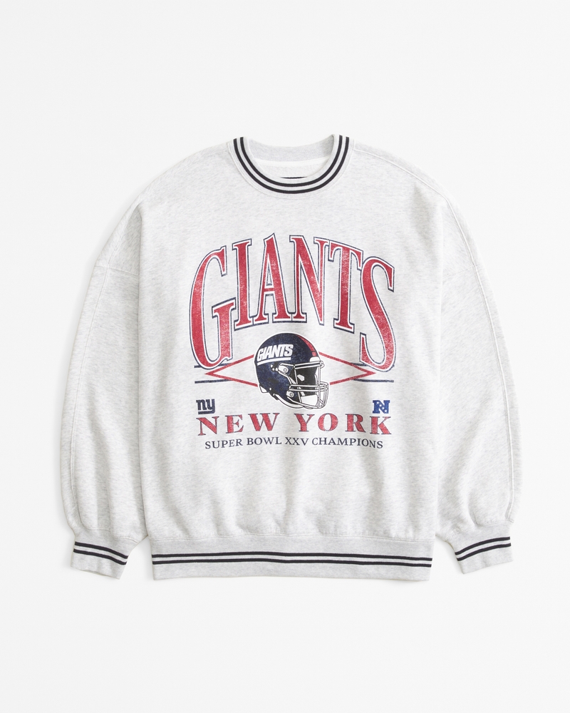 New York Giants Graphic Oversized Sunday Crew(gray - giants,XXS)