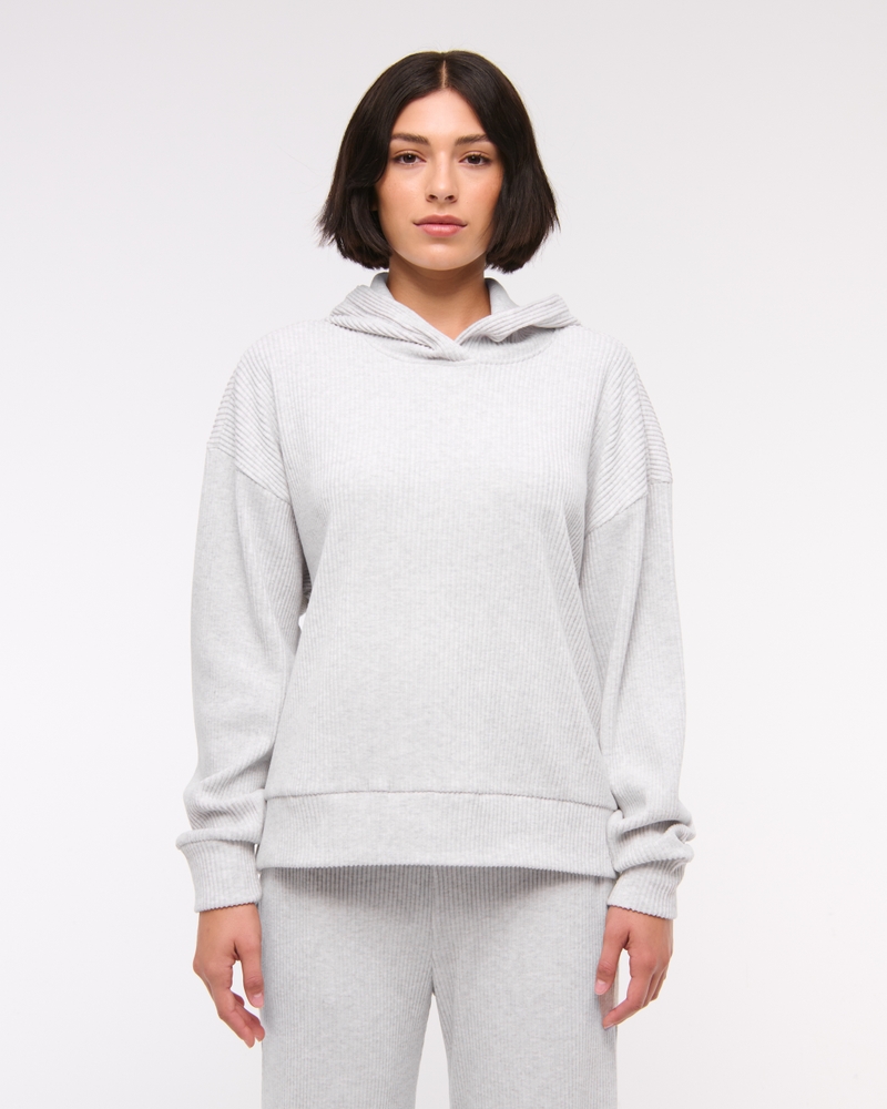 Lounge Cozy Rib Hoodie(light grey,XXS)