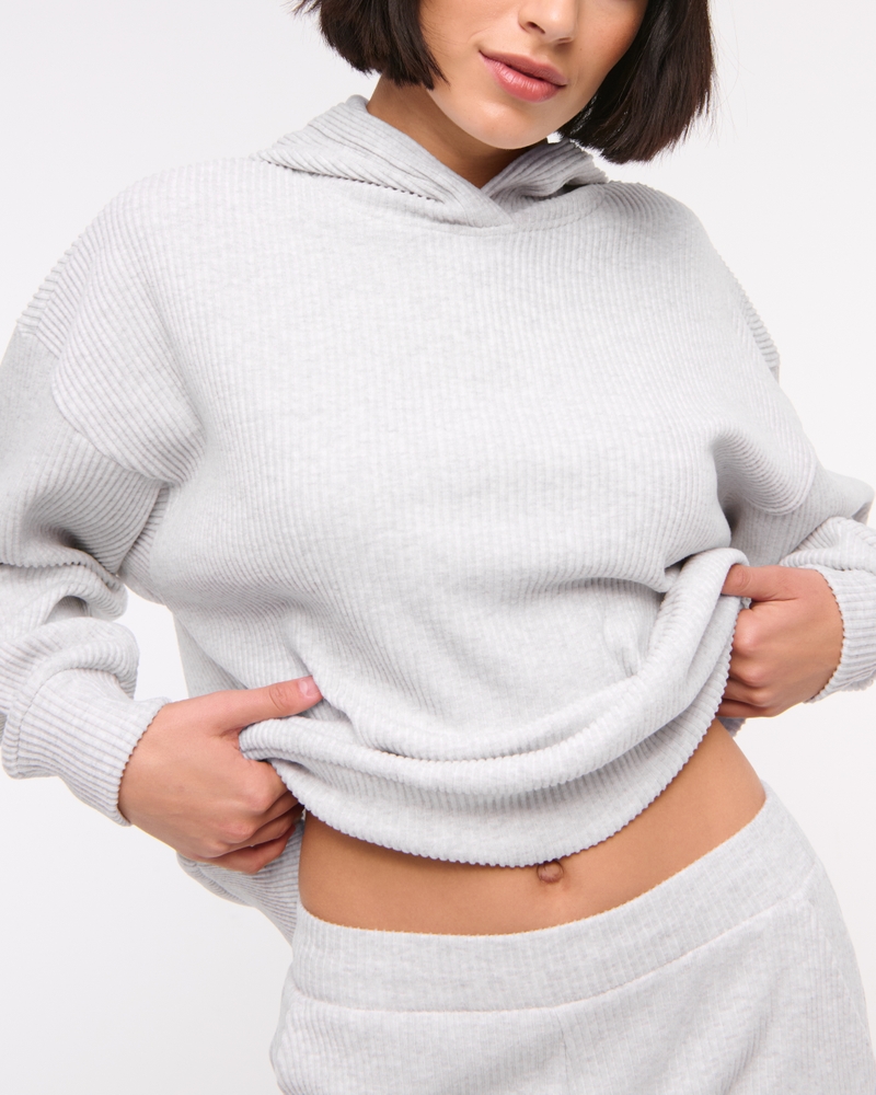 Lounge Cozy Rib Hoodie(light grey,XXS)
