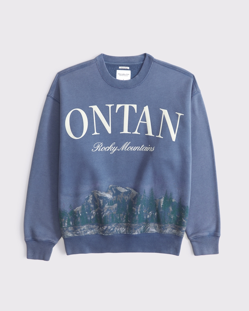 Scenic Rocky Mountains Vintage Sunday Crew(royal indigo,XXS)