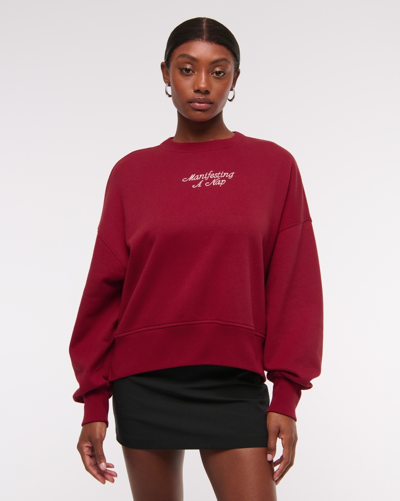 Manifesting a Nap Graphic Easy Sunday Crew(rich ruby,XXS/XS)