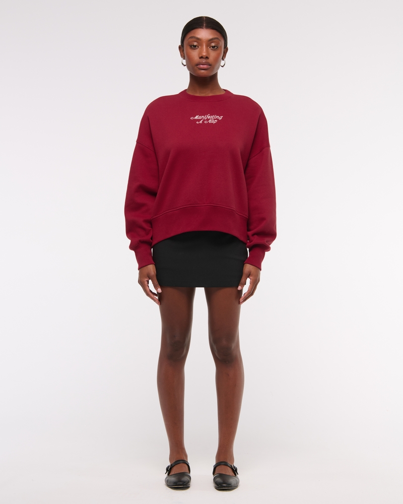 Manifesting a Nap Graphic Easy Sunday Crew(rich ruby,XXS/XS)