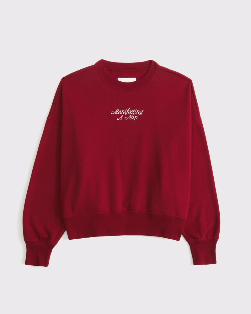 Manifesting a Nap Graphic Easy Sunday Crew(rich ruby,XXS/XS)