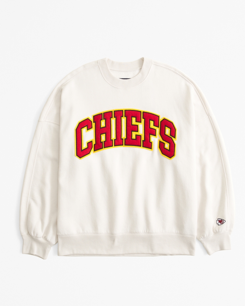 Kansas City Chiefs Graphic Oversized Sunday Crew(cream - chiefs,XXS)