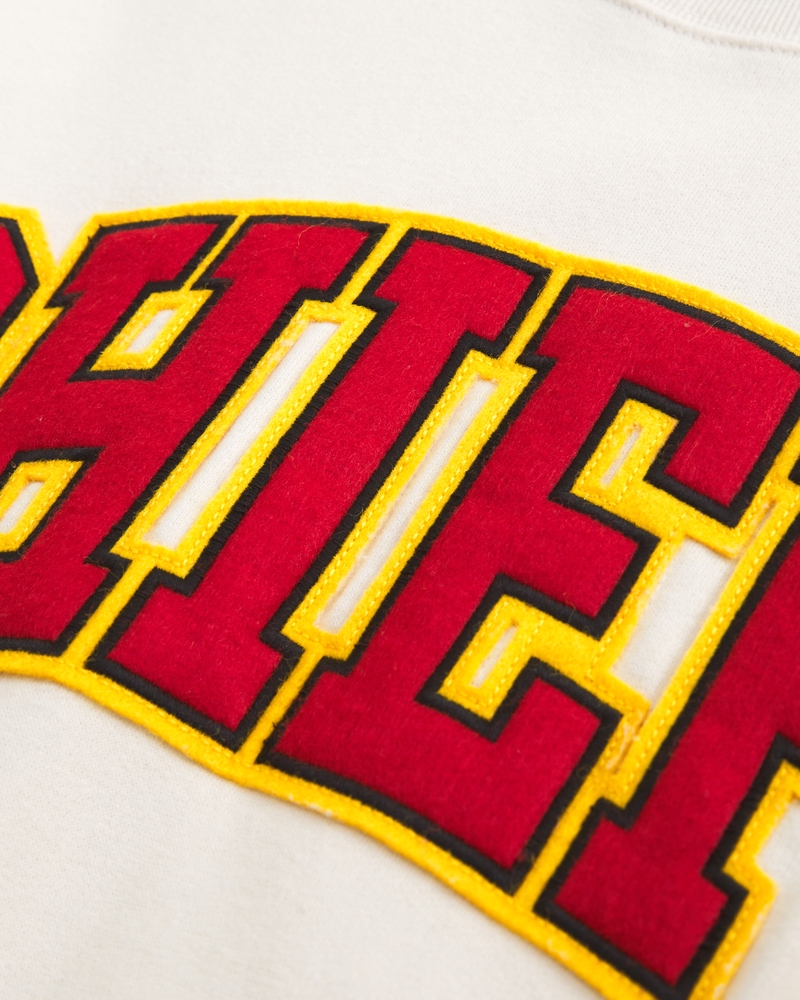 Kansas City Chiefs Graphic Oversized Sunday Crew(cream - chiefs,XXS)