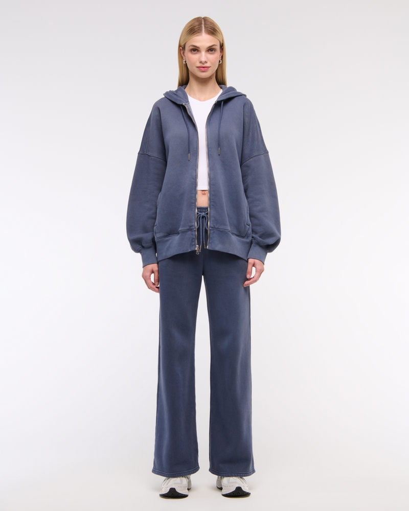 Essential Oversized Sunday Hooded Full-Zip(vintage indigo,XXS)
