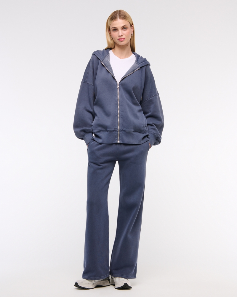 Essential Oversized Sunday Hooded Full-Zip(vintage indigo,XXS)