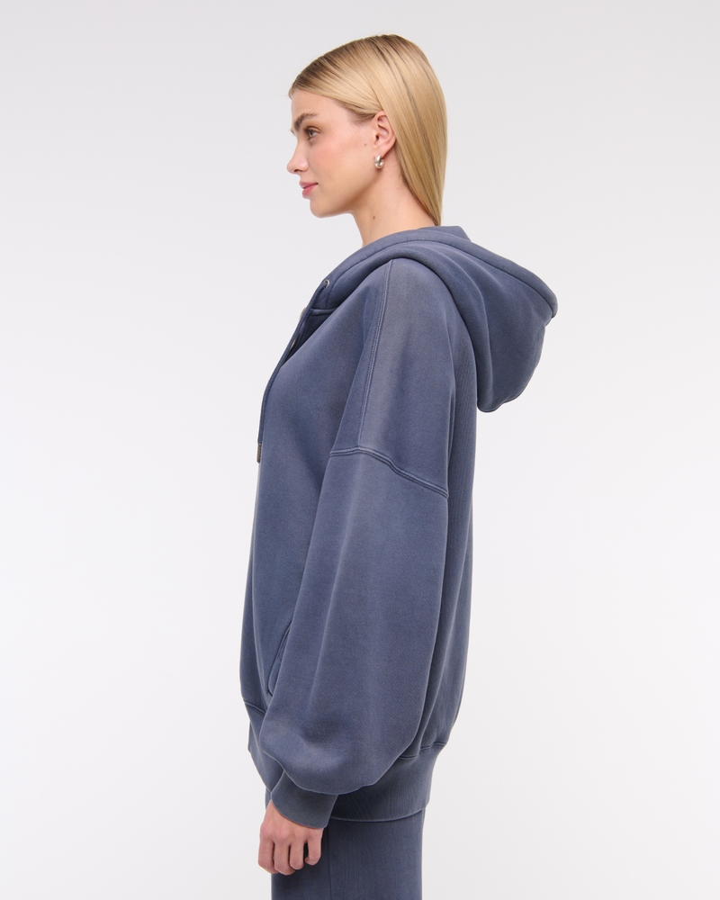 Essential Oversized Sunday Hooded Full-Zip(vintage indigo,XXS)