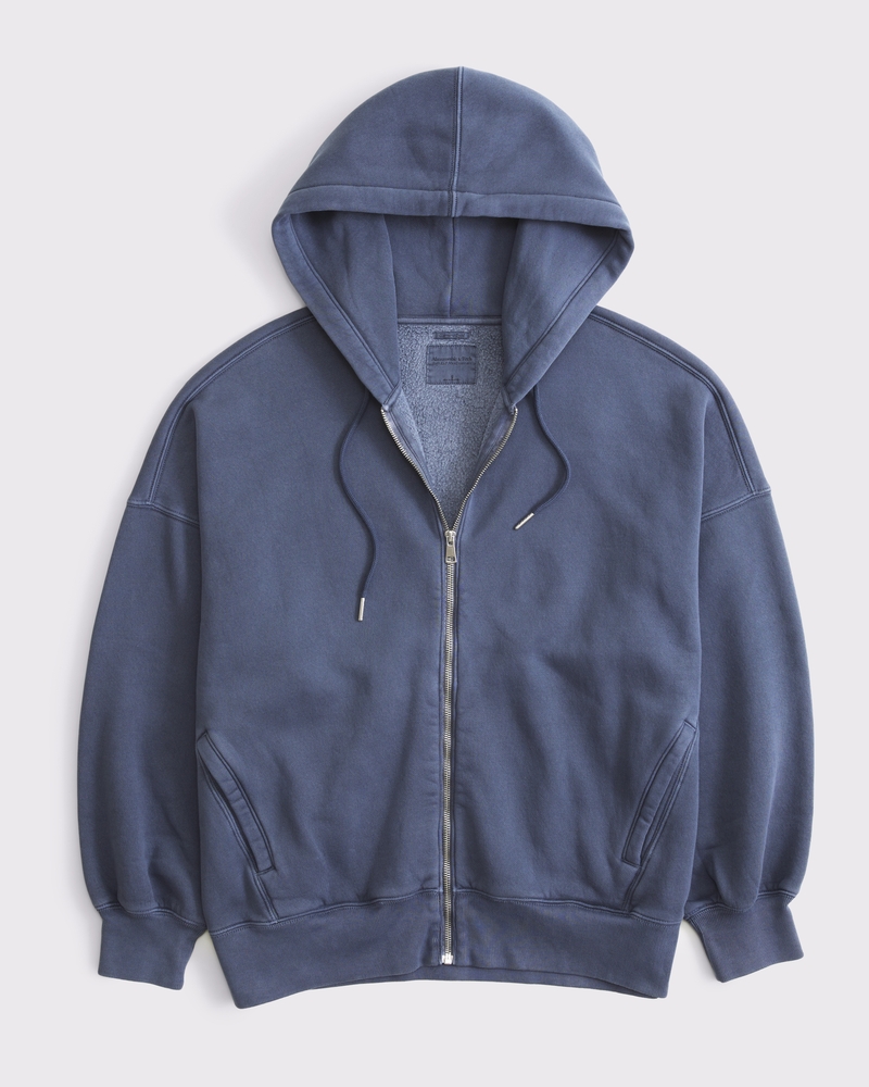Essential Oversized Sunday Hooded Full-Zip(vintage indigo,XXS)