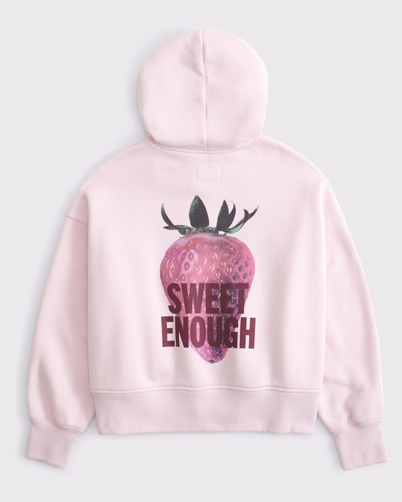 Fruit Graphic Hoodie(light pink,XXS)
