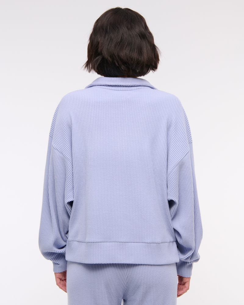 Lounge Brushed Rib Half-Zip(periwinkle,XXS/XS)