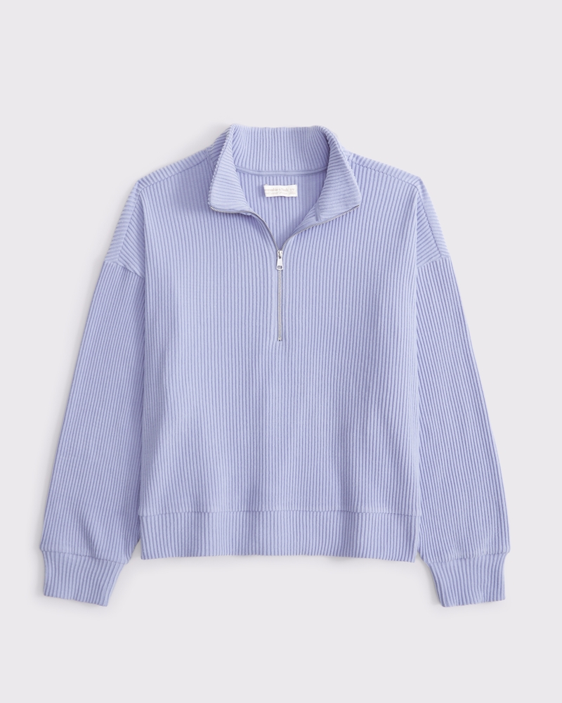 Lounge Brushed Rib Half-Zip(periwinkle,XXS/XS)