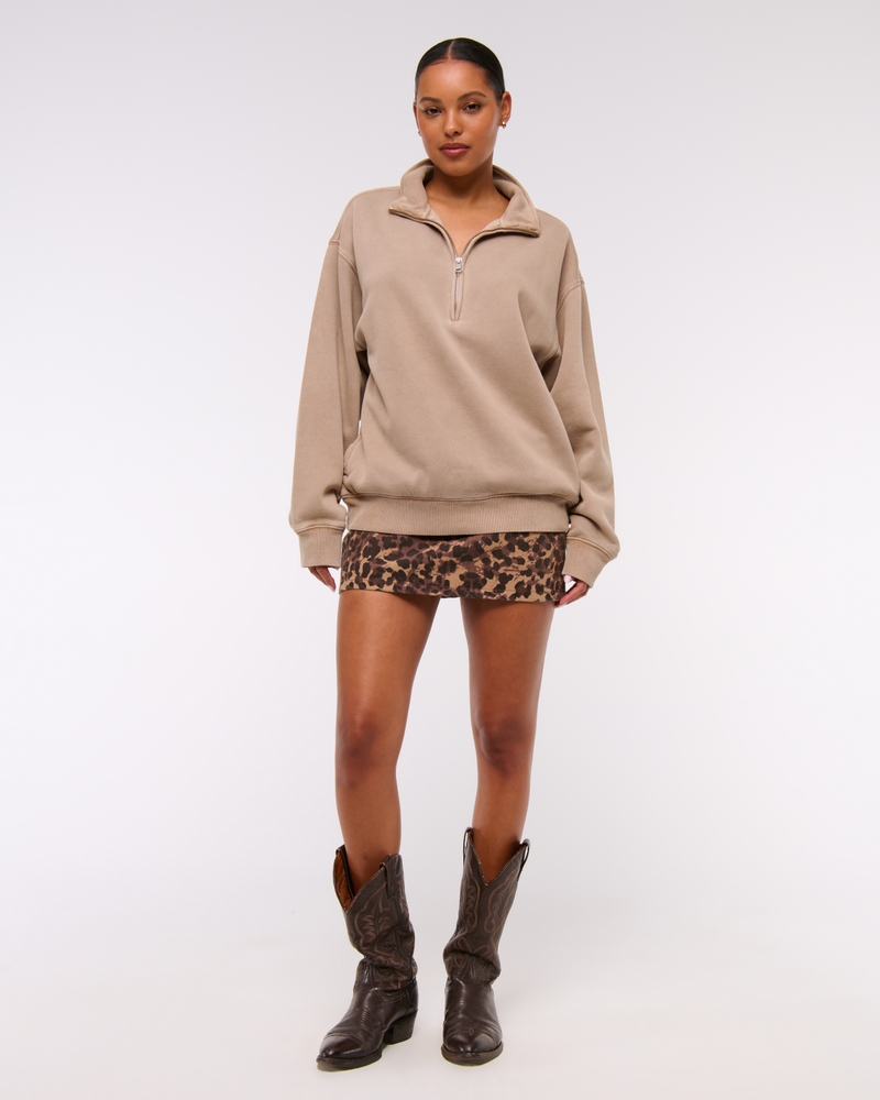 Essential Vintage Sunday Half-Zip(light brown,XXS)