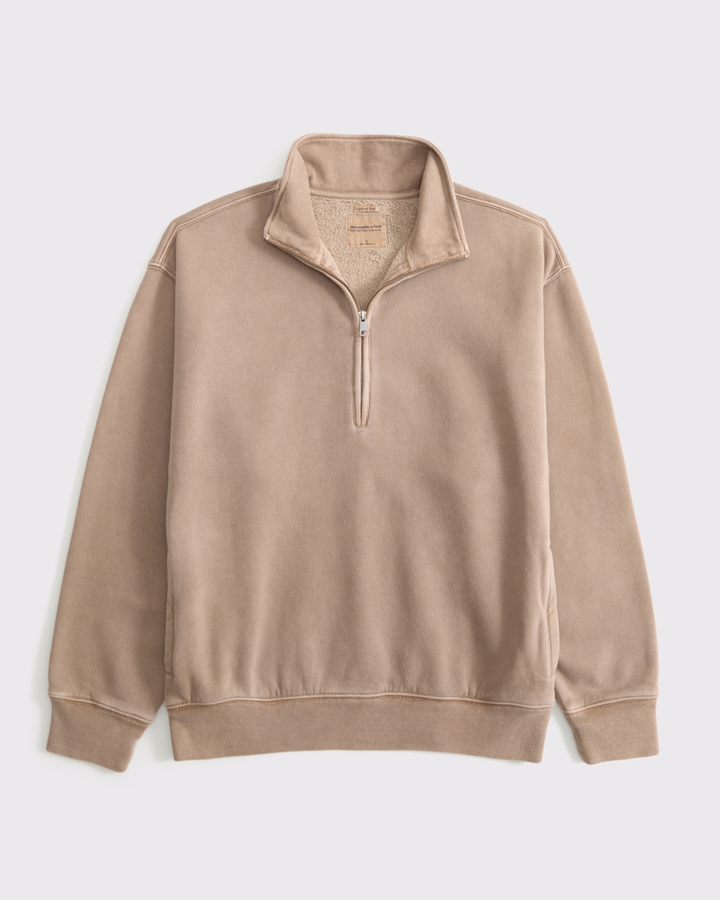Essential Vintage Sunday Half-Zip(light brown,XXS)