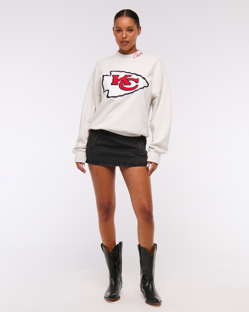 Kansas City Chiefs Sunday Mockneck Crew(cream - chiefs,XXS)