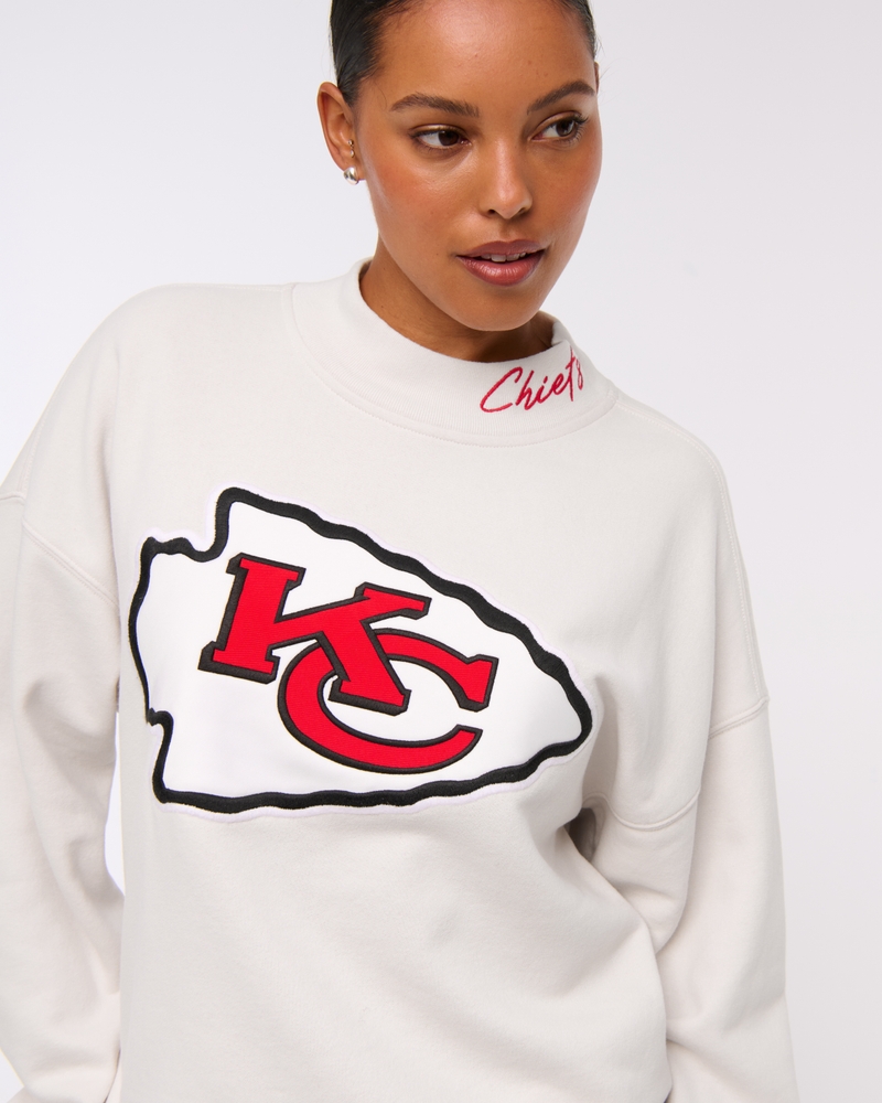 Kansas City Chiefs Sunday Mockneck Crew(cream - chiefs,XXS)