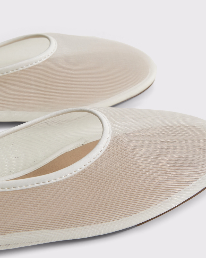 Mesh Balletic Flats(white,6.0)