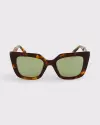 tortoise shell frame & green lens