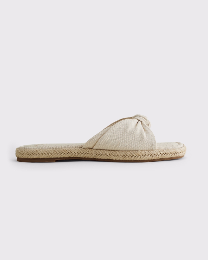 Knotted Slide Sandals(cream,6.0)