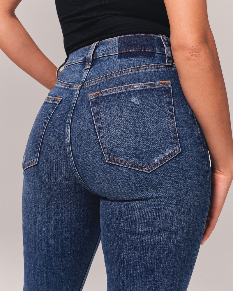 Curve Love Ultra High Rise Ankle Straight Jean(medium destroy,23)