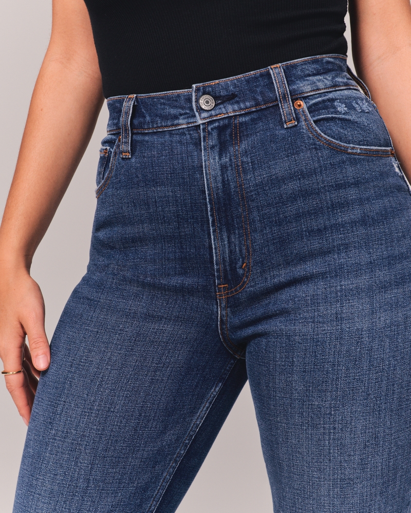 Curve Love Ultra High Rise Ankle Straight Jean(medium destroy,23)