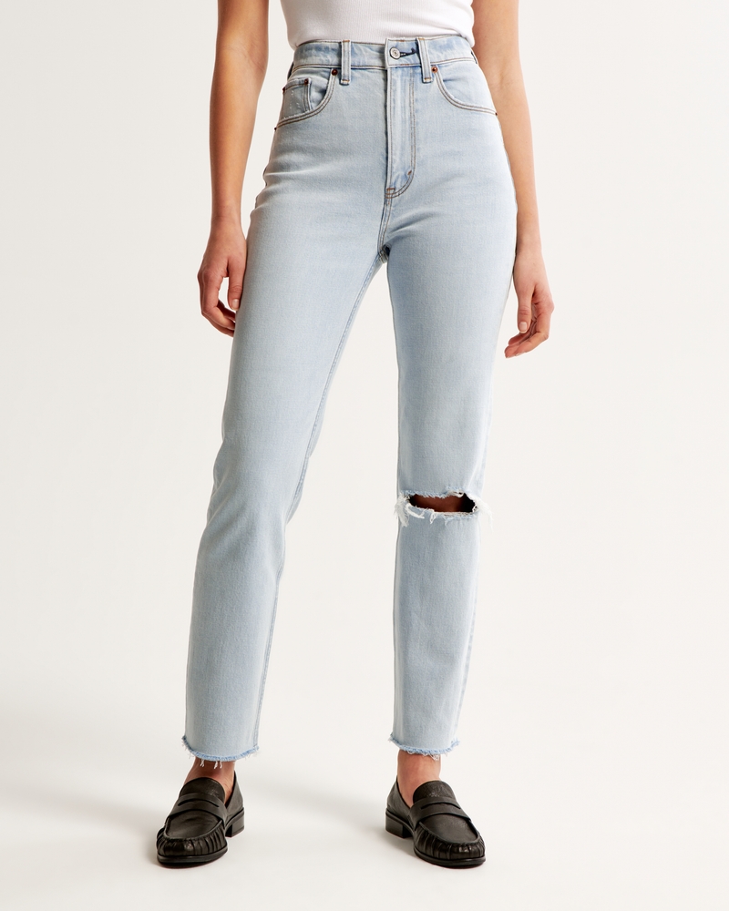 Ultra High Rise Ankle Straight Jean(light destroy,23)