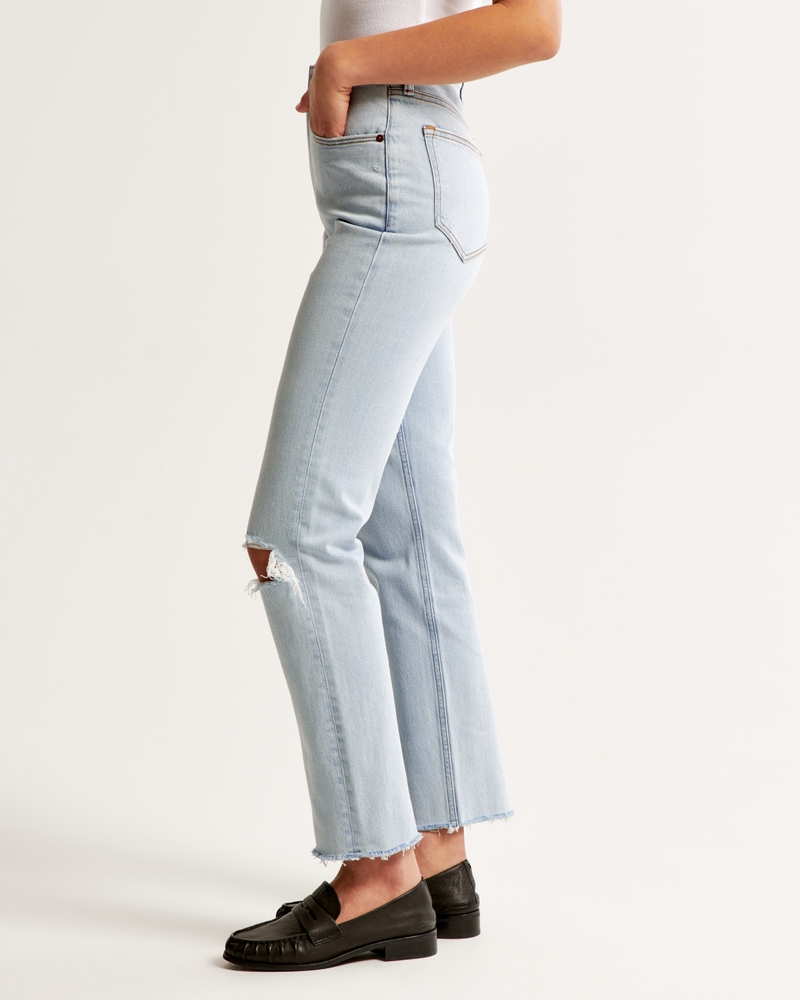 Ultra High Rise Ankle Straight Jean(light destroy,23)