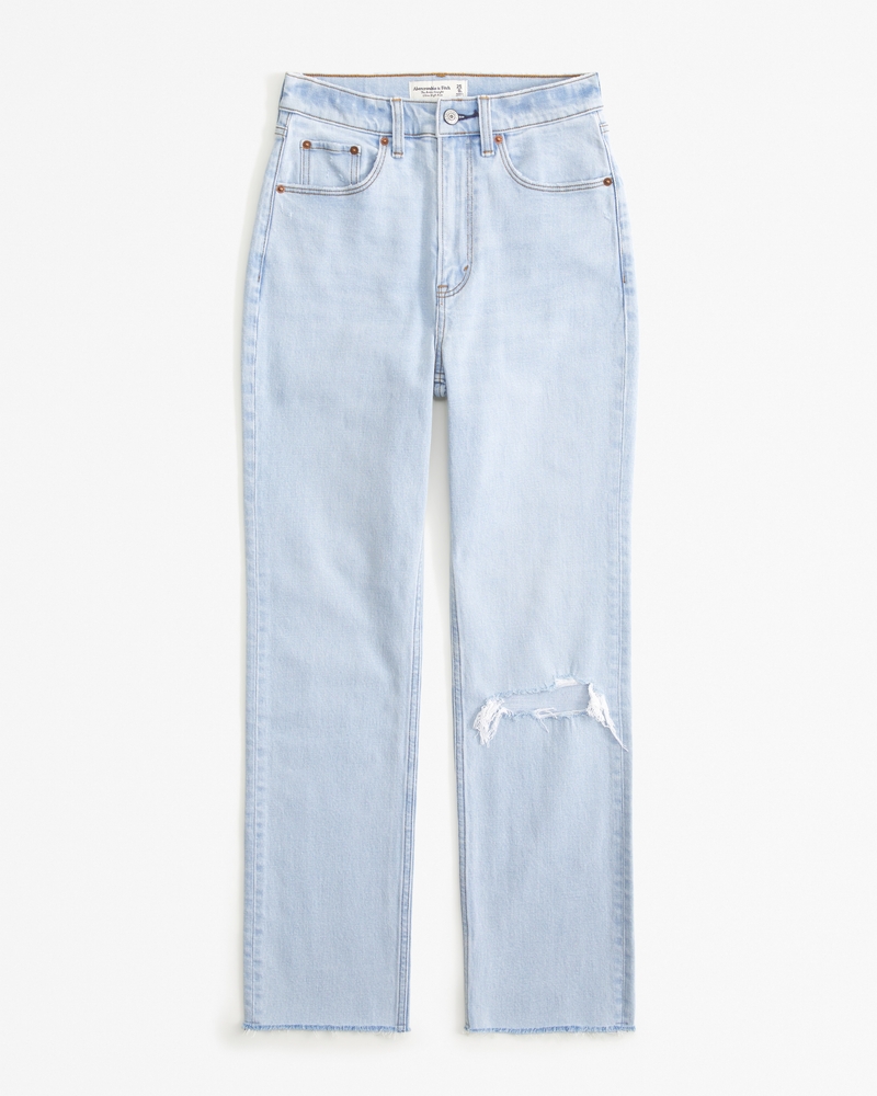 Ultra High Rise Ankle Straight Jean(light destroy,23)