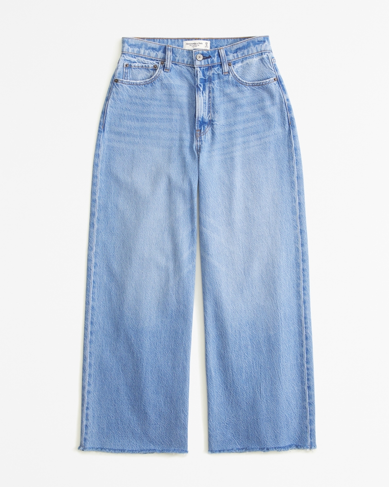 Curve Love High Rise Cropped Wide Leg Jean(medium with raw hem,24)
