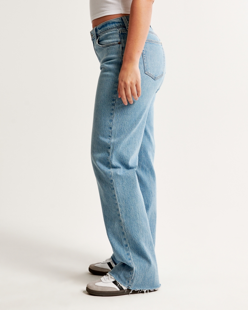 Curve Love Low Rise Baggy Jean(medium with raw hem,23)