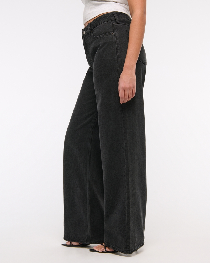 Curve Love High Rise Wide Leg Jean(black,23)