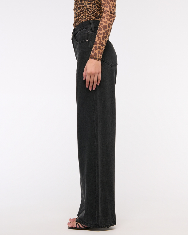 High Rise Wide Leg Jean(black,23)