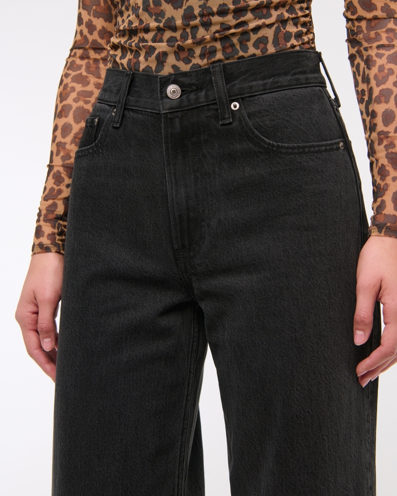 High Rise Wide Leg Jean(black,23)