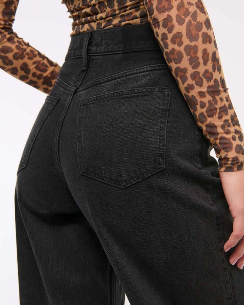 High Rise Wide Leg Jean(black,23)