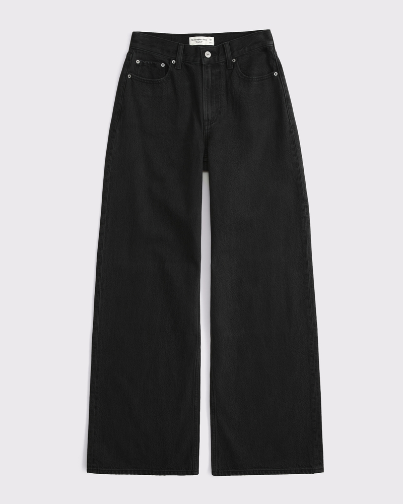 High Rise Wide Leg Jean(black,23)