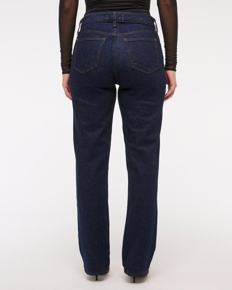 Curve Love Mid Rise 90s Straight Jean(dark rinse,23)