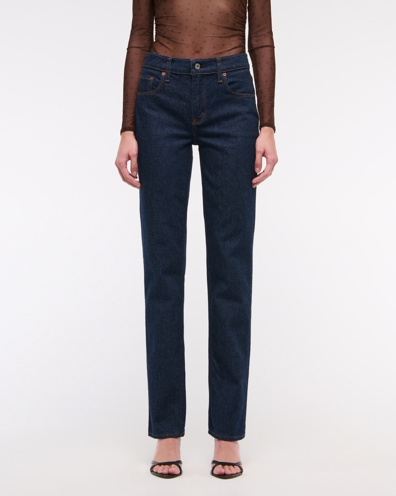 Mid Rise 90s Straight Jean(dark rinse,23)