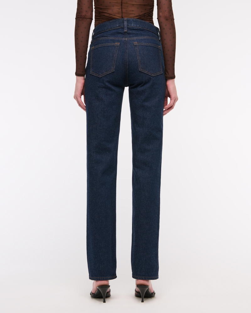 Mid Rise 90s Straight Jean(dark rinse,23)